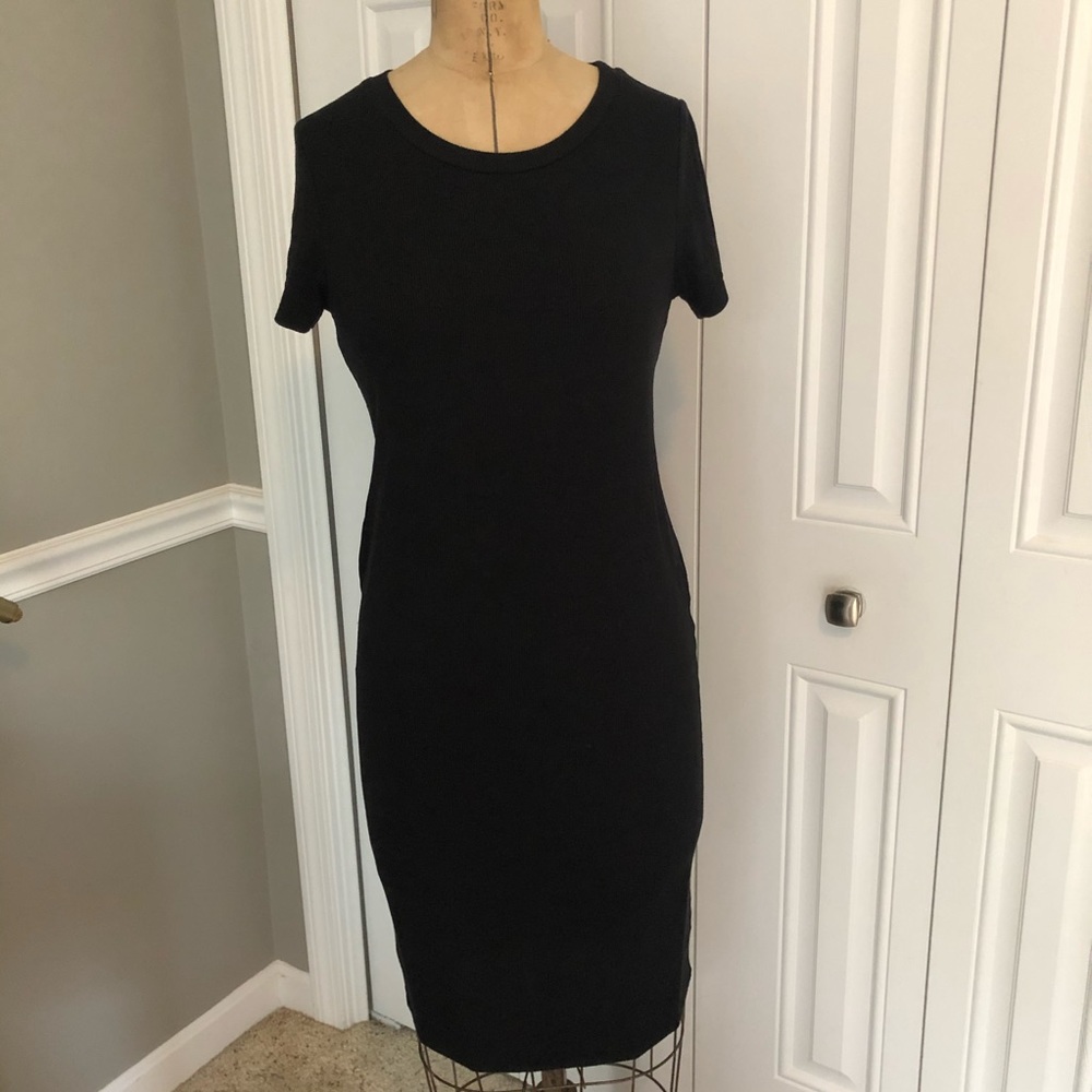 Maternity Black Ribbed Dress